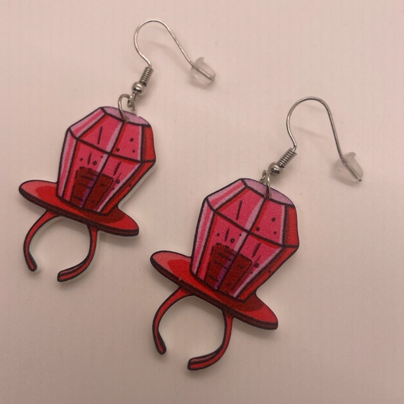 ❤️ FREE Ring Pop Candy Snack Food Chic Girly Cartoon Modern Drop Hippie Earrings - Picture 4 of 5
